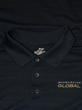 Ahead Extreme Polo Shirt -- Bombardier Global Aviation -- Black XL